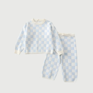 knitted Checkered Sweater Set - RYAN AND REMI