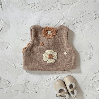 Plush Flower Embroidered Vest - RYAN AND REMI