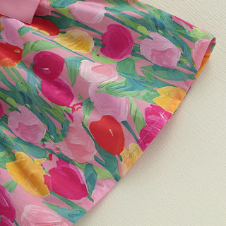 Floral Print Ribbon Dress - RYAN AND REMI