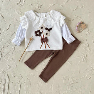 Brown Flower Embroidery Set - RYAN AND REMI