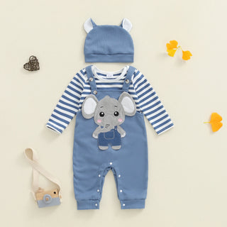 Elephant Overalls Jumpsuit Set - RYAN AND REMI