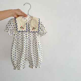 Polka Dot Embroidery Jumpsuit - RYAN AND REMI
