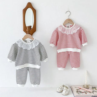 Stripe Frill Neck Jogger Set - RYAN AND REMI