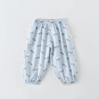 MILANCEL New Summer Kids Casual Pants 1-5T Cartoon Cat Dog Girls Tapered Pants Ventilate Comfortable Children Trousers - RYAN AND REMI