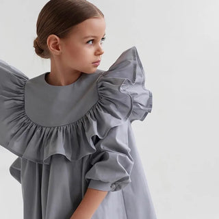 Flying Sleeve Ruffle Dress - RYAN AND REMI