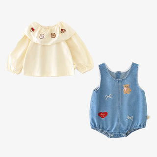 Peter Pan Collar Denim Set - RYAN AND REMI