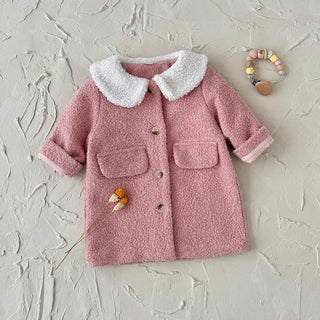 Pink Plush Wool Coat