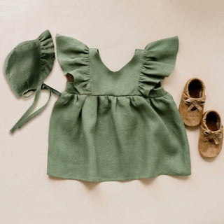 Girls Cotton Linen Dress - RYAN AND REMI