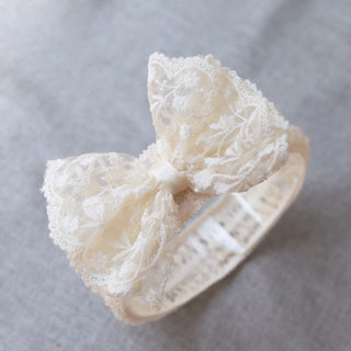 Cute Lace Embroidery Bow Headband For Princess Baby Girls Solid Bow Elasticity Hair Band Luxury Headwear Gifts - RYAN AND REMI