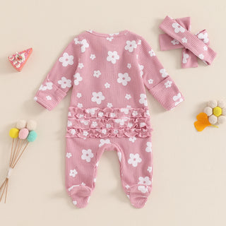 Floral Ruffle Footed Jumpsuit
