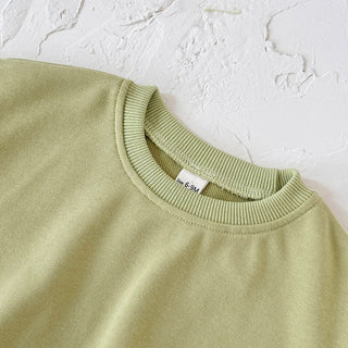 2PCS Spring Autumn Cotton Set For 0-3 Year Old Baby Comfortable Loose Solid Pullover Checked Pant Two Piece Baby Clothes - RYAN AND REMI