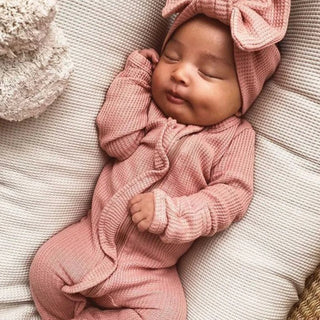 Ruffle Footed Jumpsuit with Headband - RYAN AND REMI