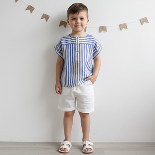 Boys Button Up Linen Shirt