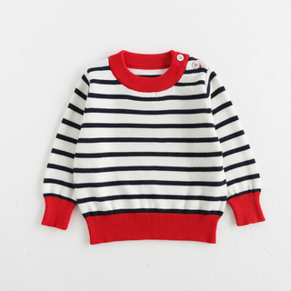 Stripe Cotton Pullover Sweater