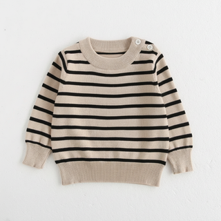 Stripe Cotton Pullover Sweater
